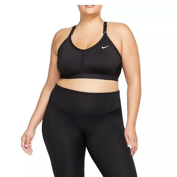 NIKE Women's Indy Light Support Padded Sports Bra Plus Size 3X Dri-FIT Black​ - Picture 1 of 6